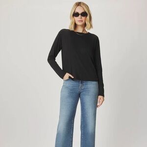 Splendid Black Lila Climate Beneficial™ Verified Cotton Long Sleeve Tee new med!